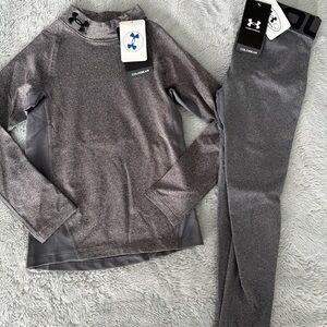 Under Armour ColdGear Heathered Gray Apparel Set, Boys Small